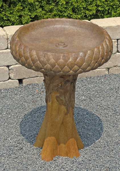 26" Tall Acorn Birdbath