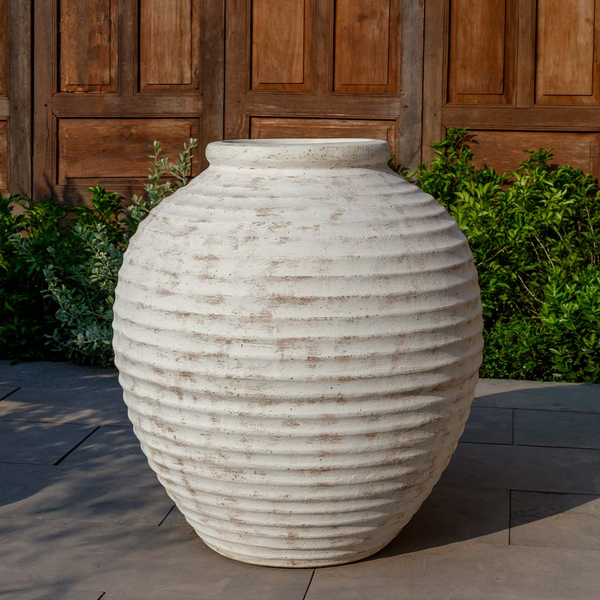 26" Delos Jar, Whitewashed