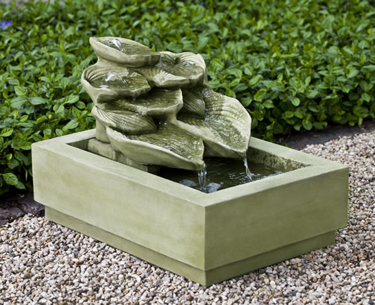 Cascading Hosta Concrete Fountain - Thumbnail 3