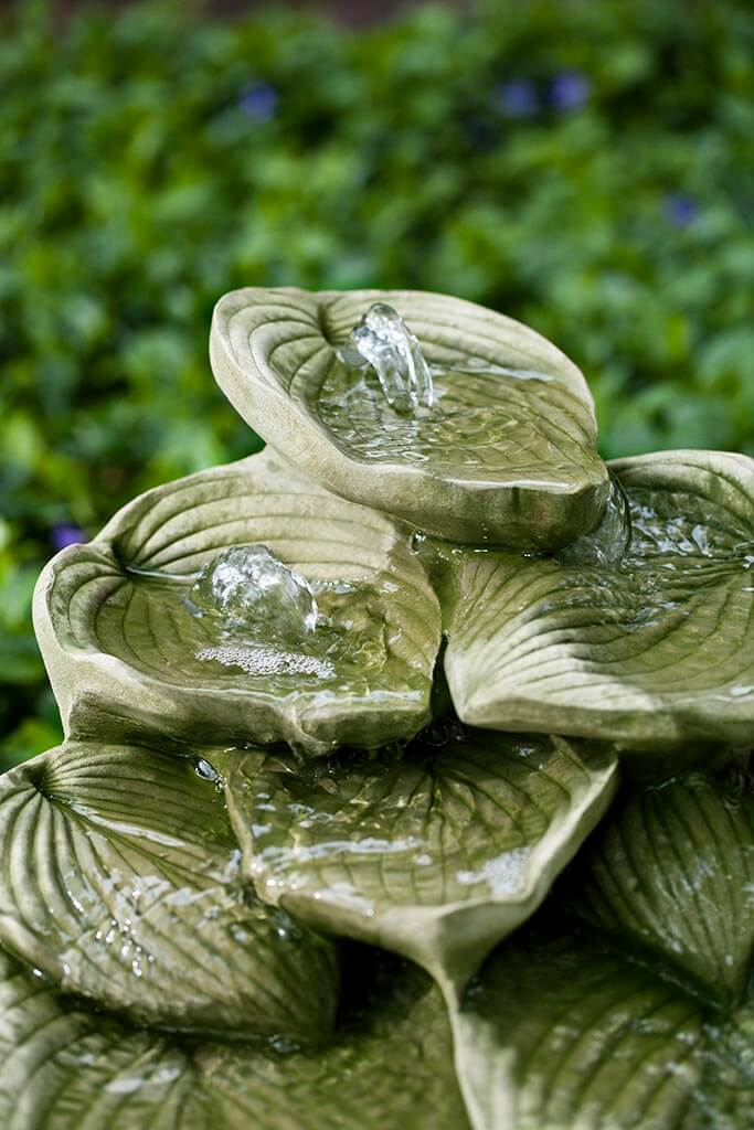 Cascading Hosta Concrete Fountain - Thumbnail 4