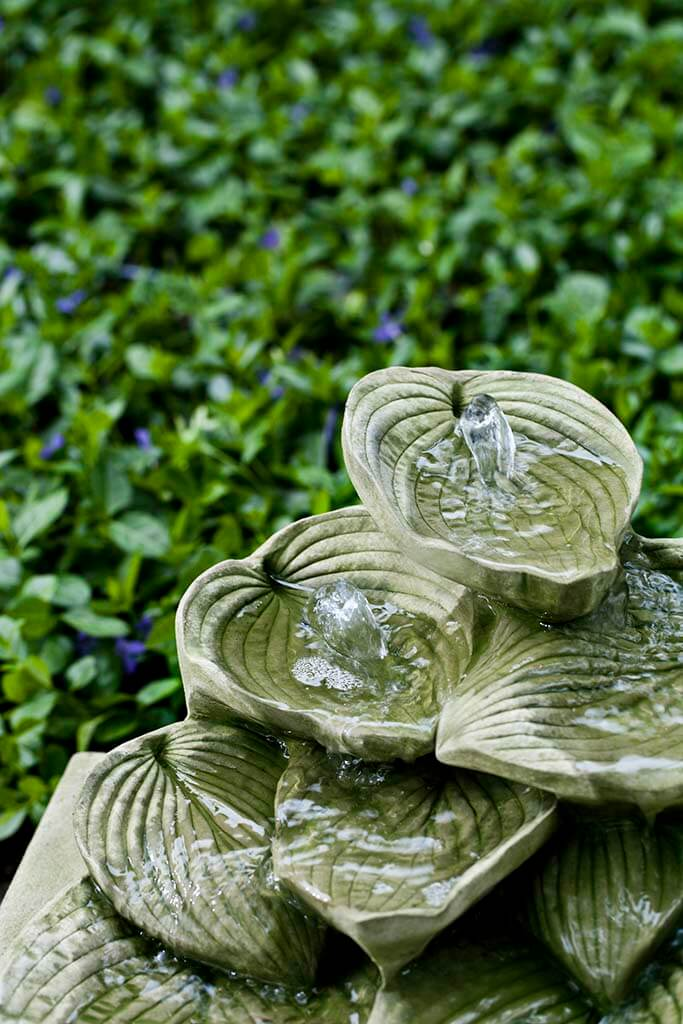 Cascading Hosta Concrete Fountain