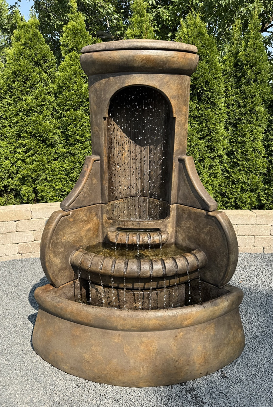 62" Falling Diamonds Corner Fountain, 6 PC