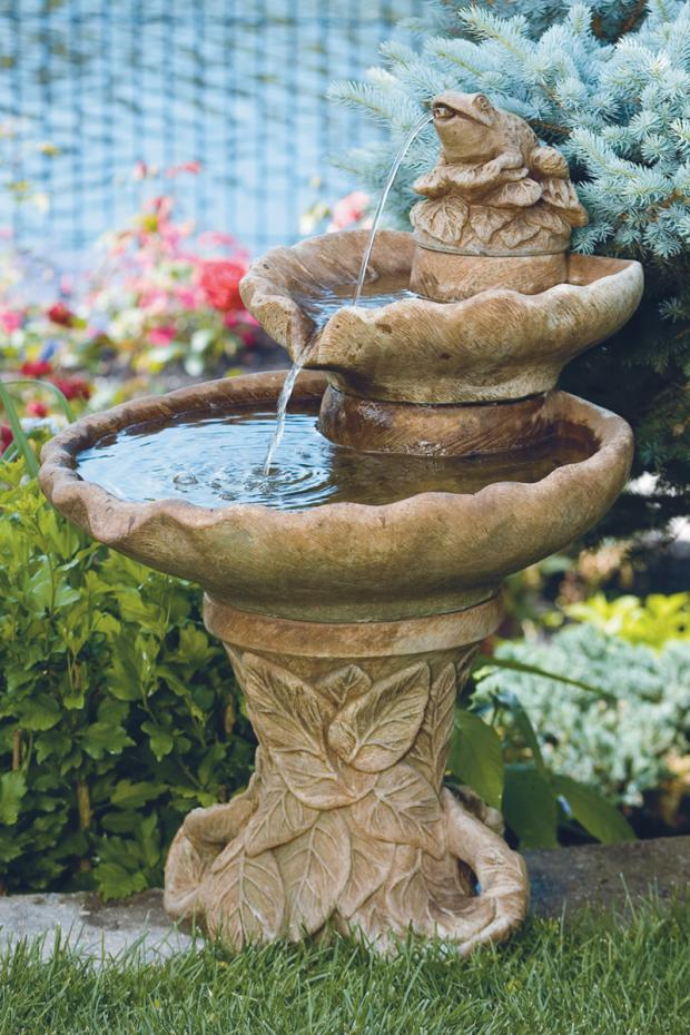 35" Two Tier Leaf Fountain