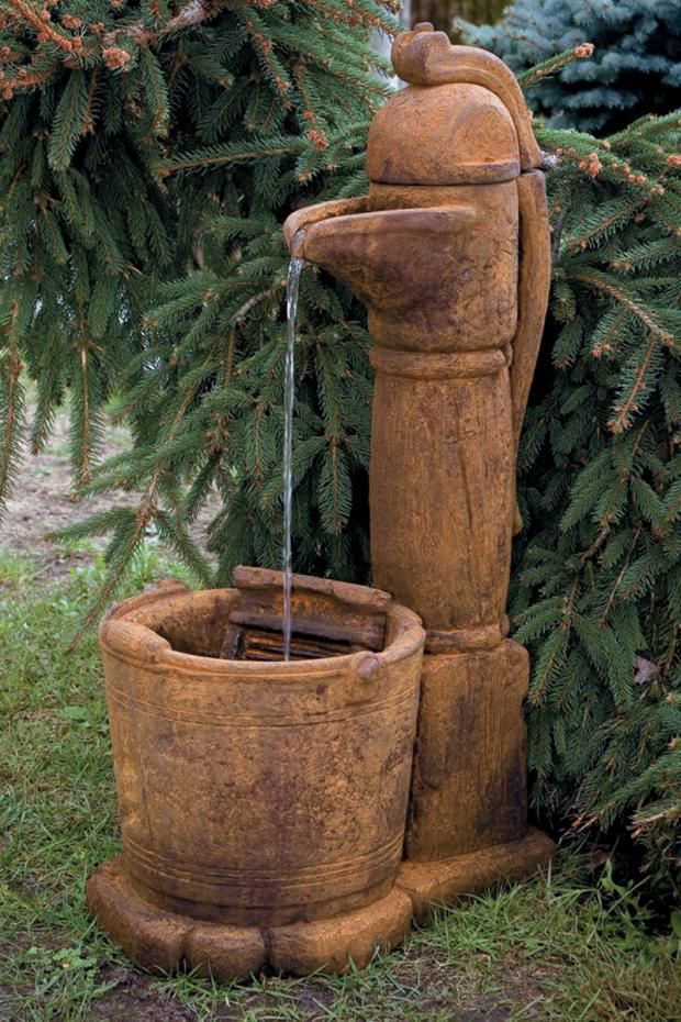 Country Pitcher Pump Concrete Fountain - Thumbnail 4
