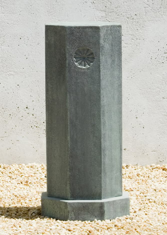 Pedestal 24 in H Single Tier Cast Stone Gray Lightweight Mediterranean Style 