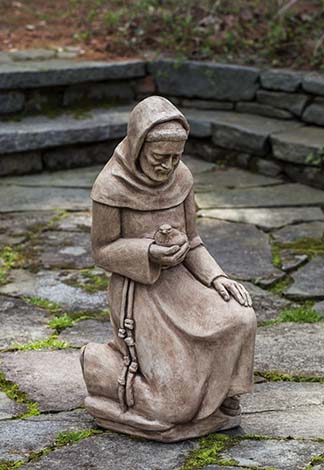 Campania Kneeling St. Francis Garden Statue