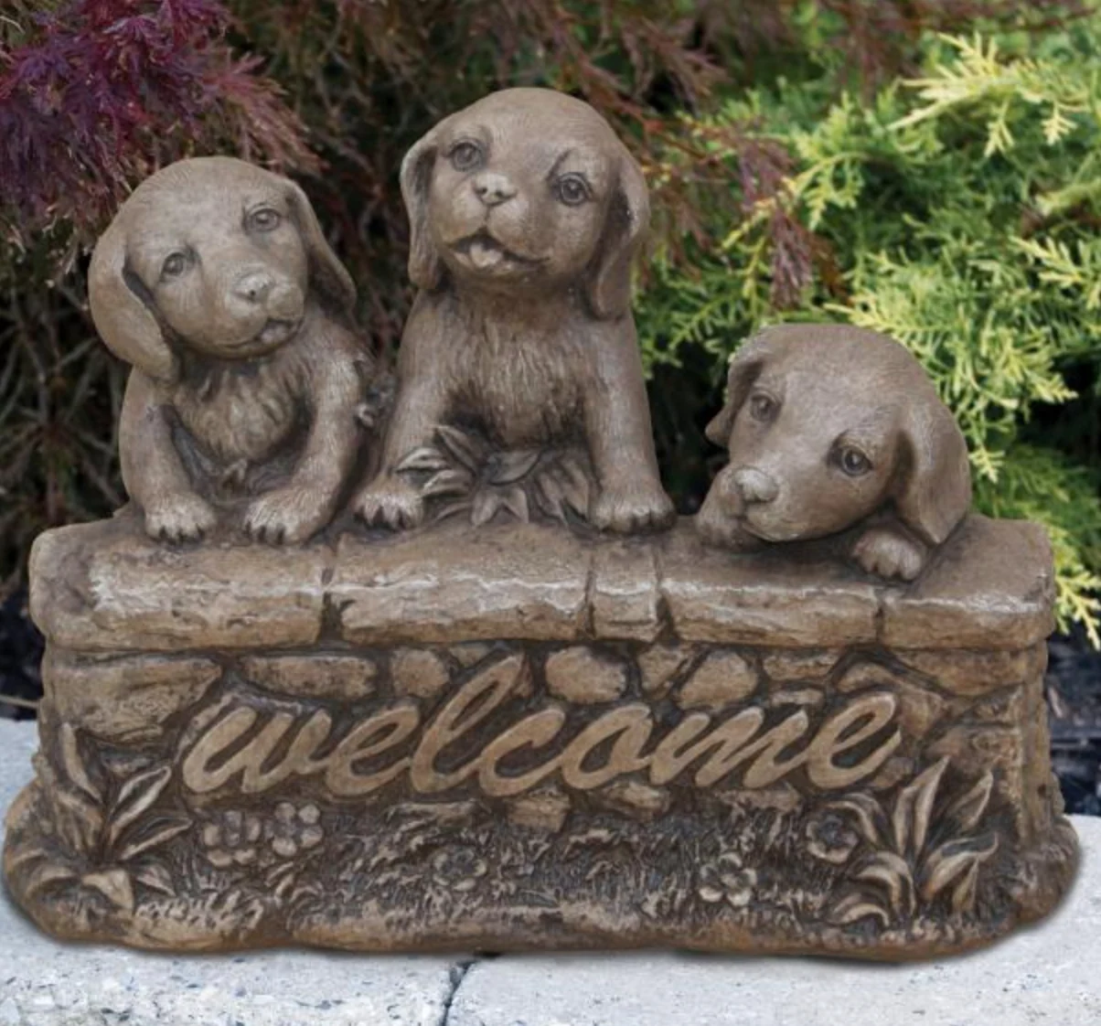 14" Three Welcoming Puppies