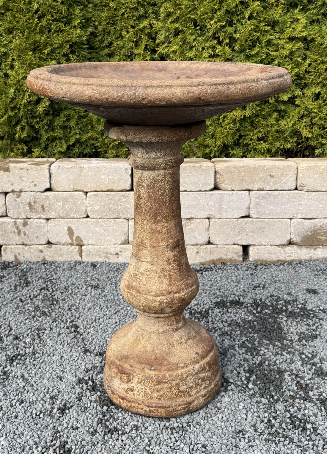31" Wide Weathered Birdbath