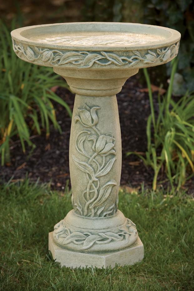 26" Tulip Garden Birdbath
