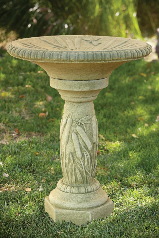 28" Cattail Birdbath