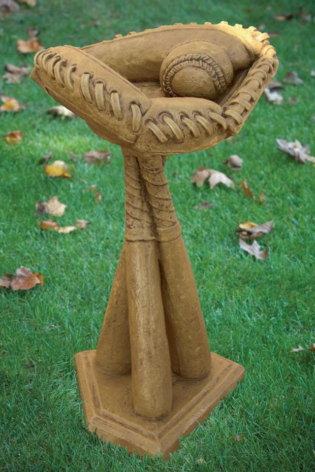 30" One Piece Batter Up Birdbath