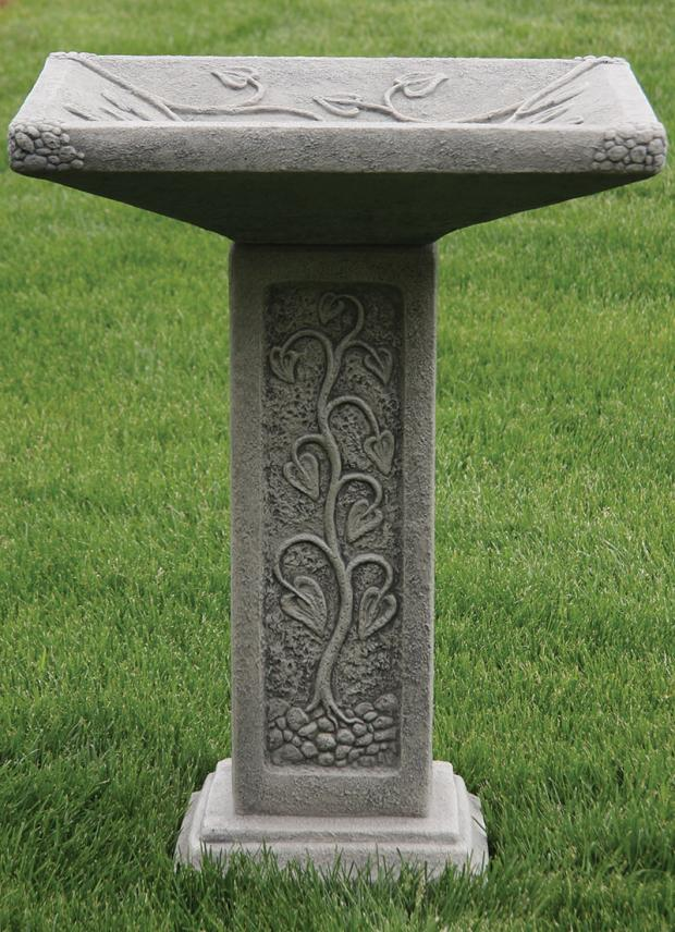 33" Square Garden Birdbath