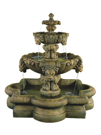66" Courtyard Lion Fountain