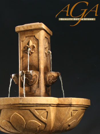 Fiore Stone Fleur De Lis Fountain - Thumbnail 4