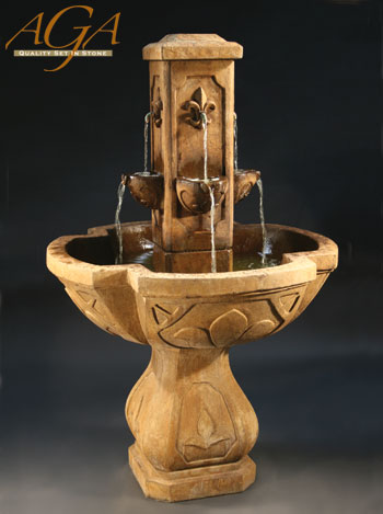 Fiore Stone Fleur De Lis Fountain