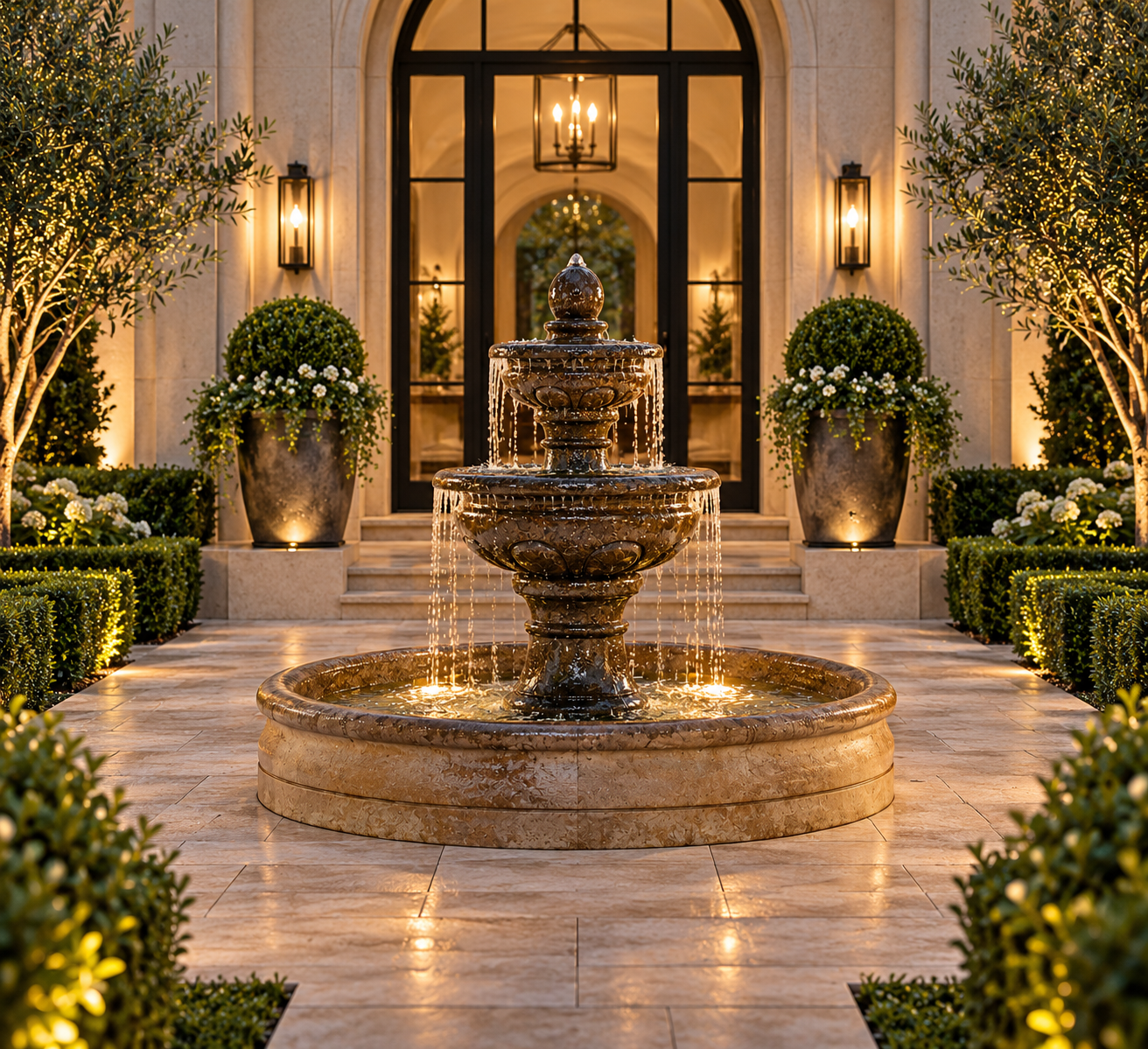 59" Baroque Fountain with 46" Basin
