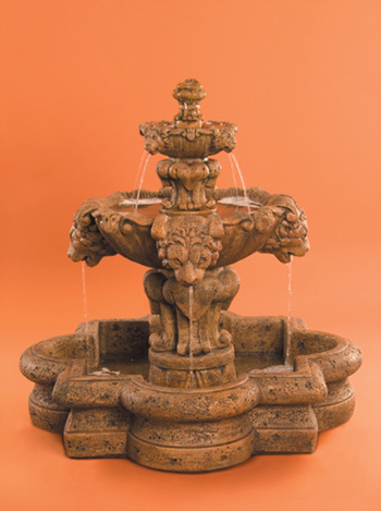 Fiore Stone Courtyard Lion Fountain