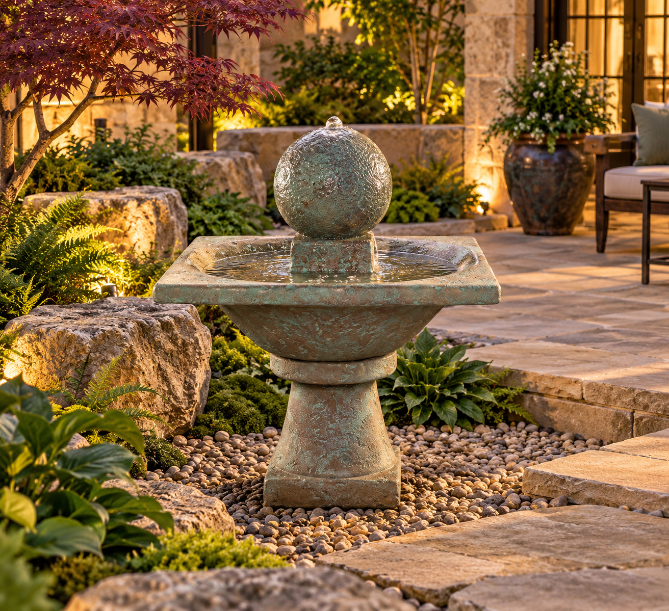 43" Garden Sphere Fountain