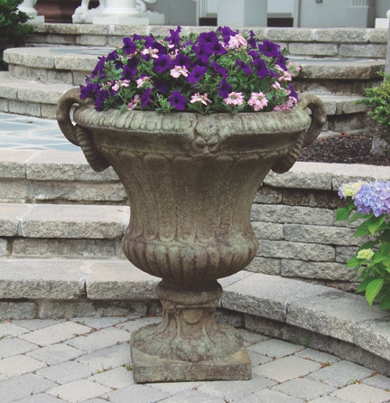 35" Braided Medallion Handled Urn