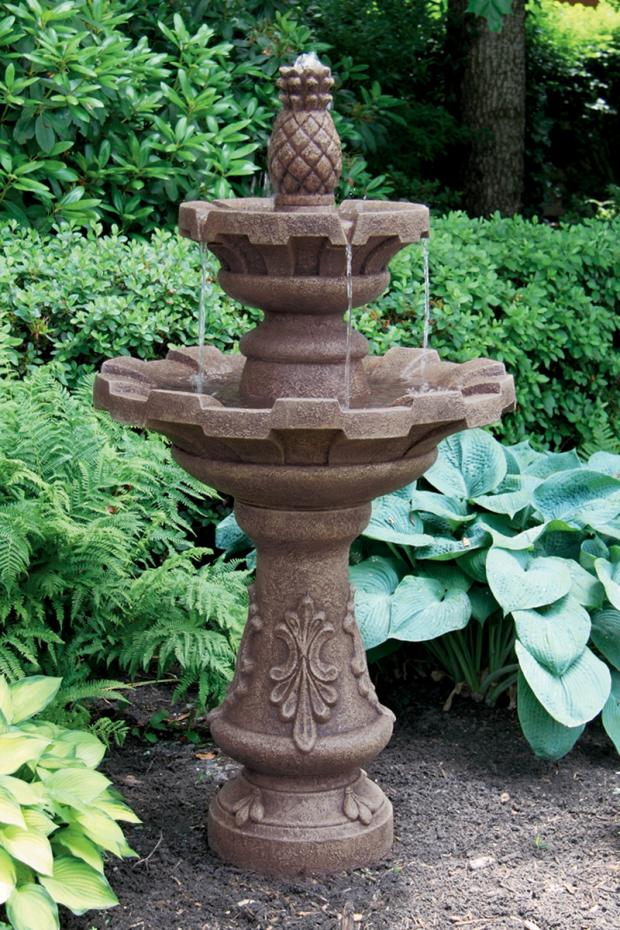 57" Two Tier Fluted Fountain with Pineapple