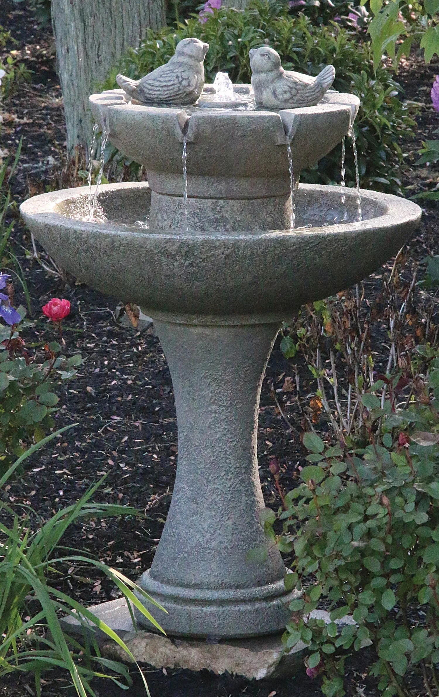 34" Tranquility Spill Fountain with Birds