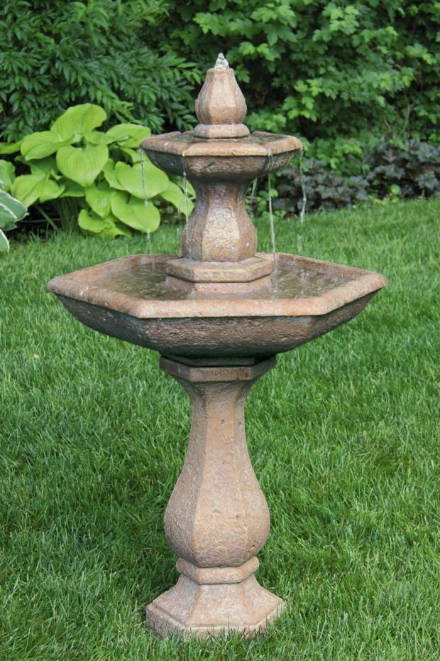 45" Two Tier Boca Hexagon Fountain
