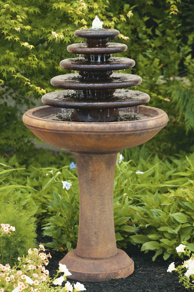 51" Five Tier Gozo Fountain on Pedestal