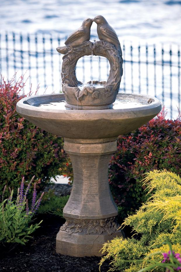 47" Nesting Birds on Vine Sphere Fountain