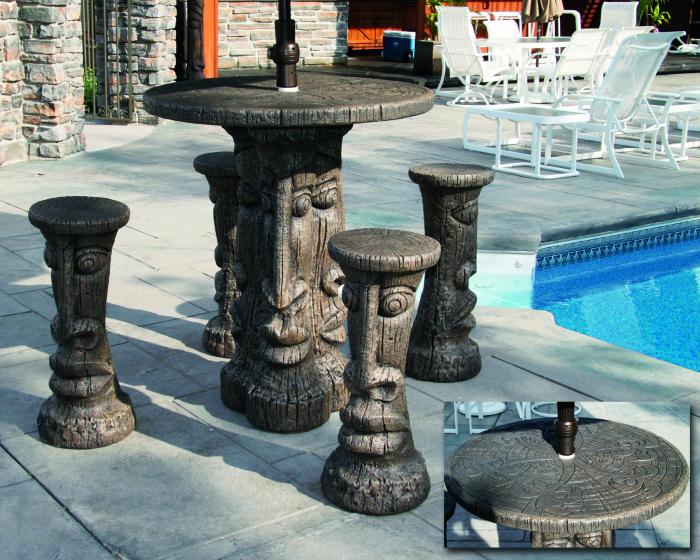Buy Tiki Table Set- Bar Height - Concrete Tables - Four Seasons