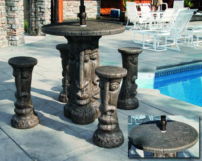 42" Tiki Table Set- Bar Height