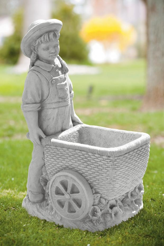 26" Girl with Flower Cart