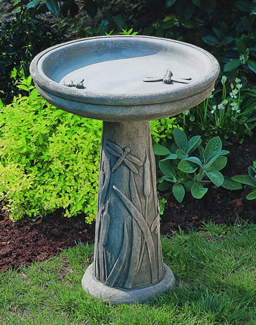 Four Seasons Garden Art Dragonfly Birdbath