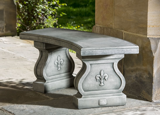 44" Fleur De Lys Curved Bench
