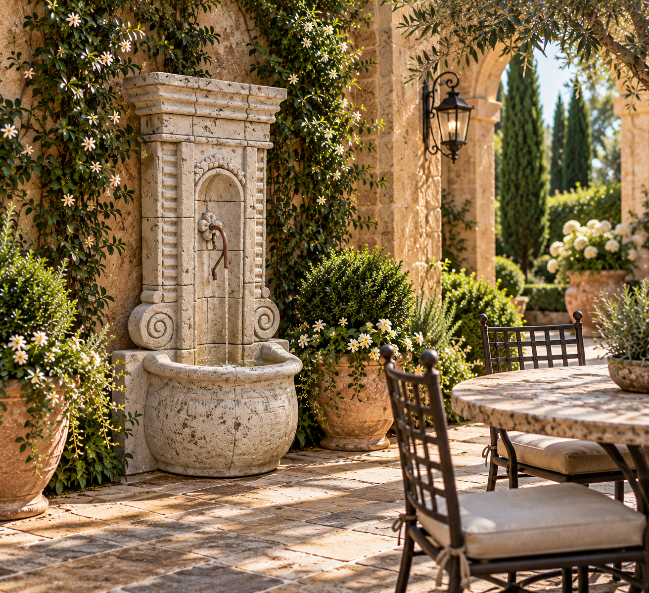 68" Champagne Wall Fountain, Tall