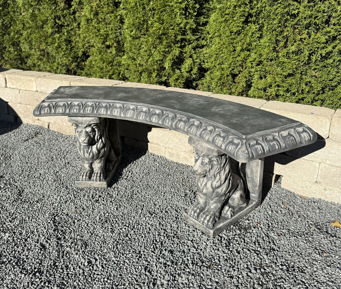 53" Lion Curved Bench