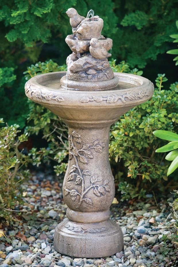 31" Birds On Rock Fountain