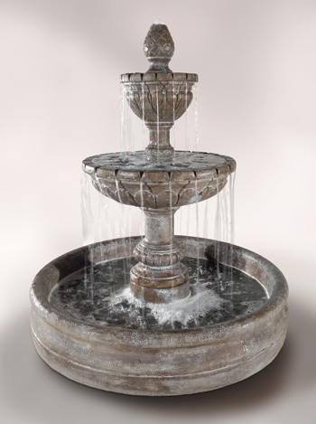 Fontaine 4種類 Four Tier Renaissance Fountain In Toscana Pool | Large Outdoor