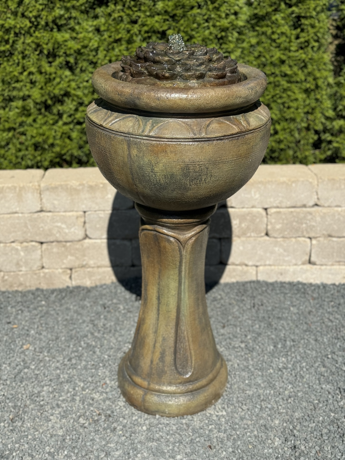 37" Tall Dahlia Patio Bubbler Fountain