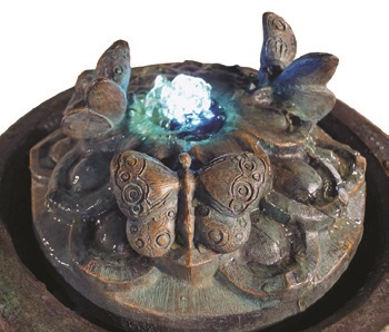36" Tall Butterfly Patio Bubbler Fountain