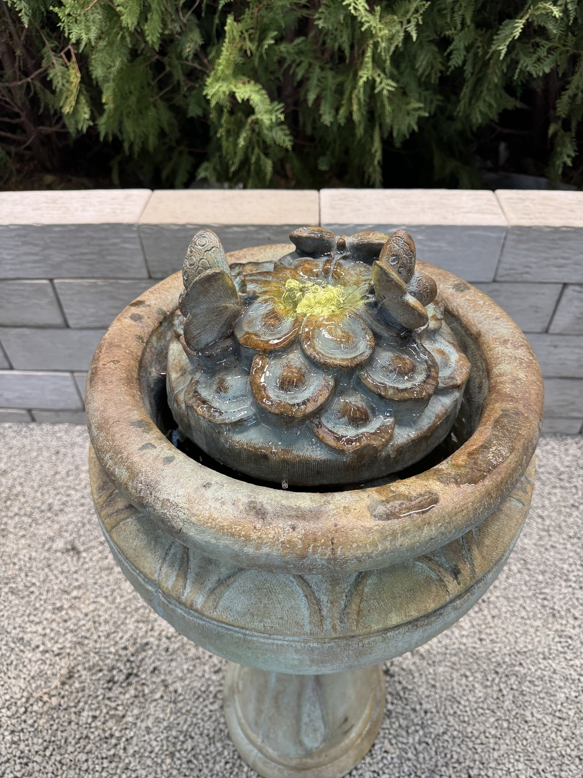 36" Tall Butterfly Patio Bubbler Fountain