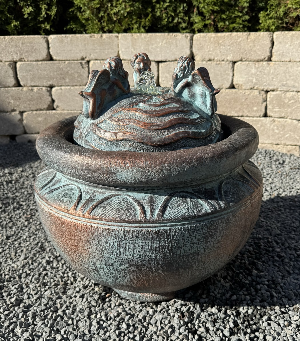 18" Cherub Patio Bubbler Fountain