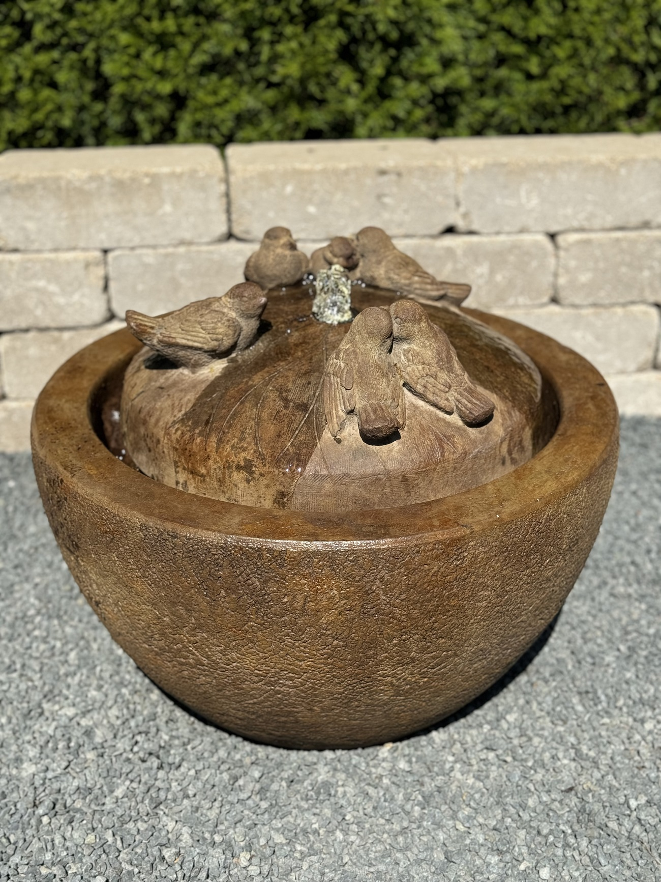 17" Gathering Birds Fountain