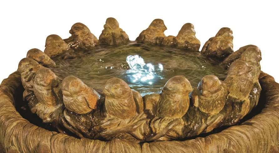 33" Tall Rings of Birds Bubbler Fountain 