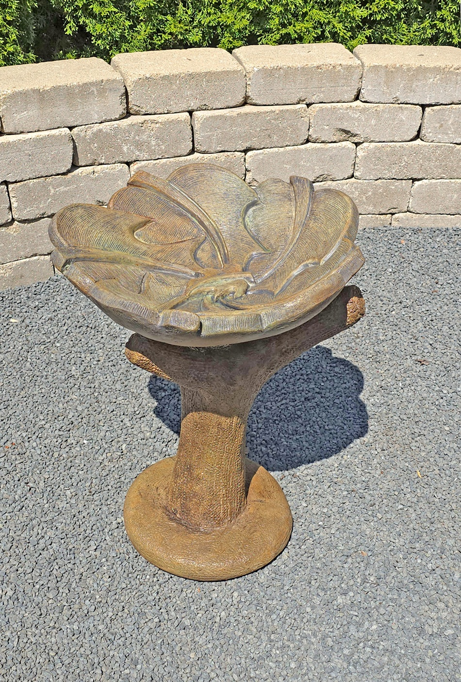23" Maple Leaf Birdbath