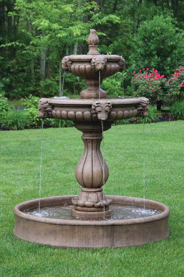 70" Classic Lion Head Fountain on 52" Pool