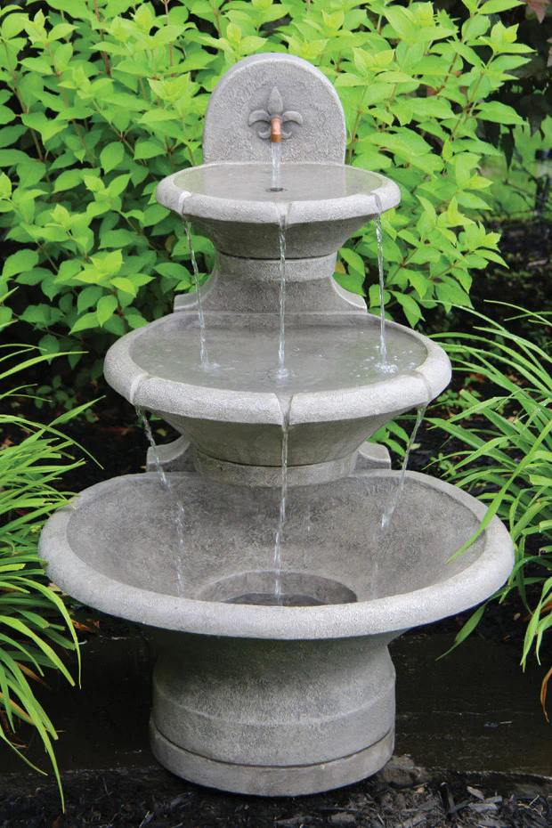 35" Fleur De Lis Tiered Wall Fountain