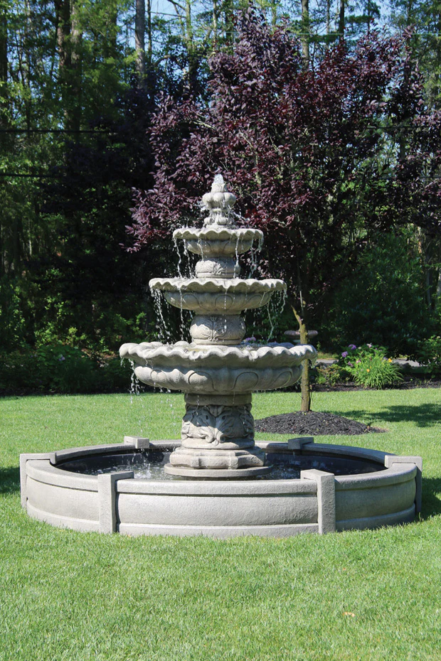 94" Three Tier Scallop Fountain on 8' Fiberglass Pool