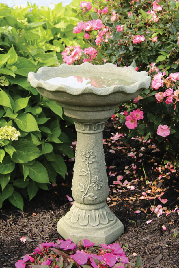 28" Wild Flower Bird Bath