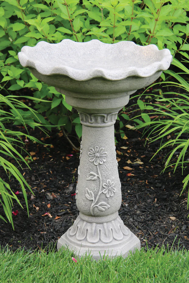 28" Wild Flower Bird Bath