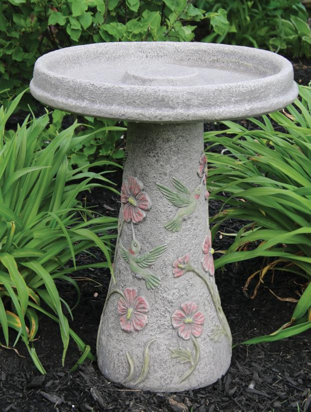 Massarelli's Hummingbird & Flowers Bird Bath - Thumbnail 2